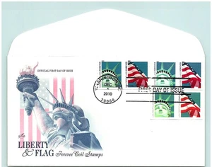 S05-1964, LIBERTY & FLAG, FOREVER STAMPS, COIL PAIRS, *ARTCRAFT FDC - Picture 1 of 2