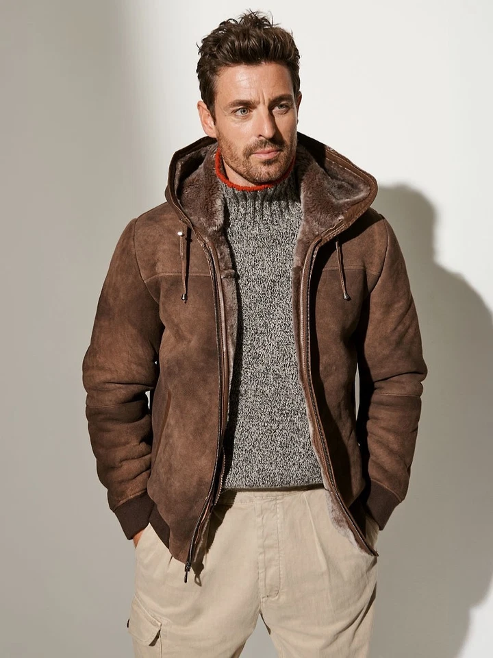 Luke Hooded Sheepskin Jacket - Image 1 of 4