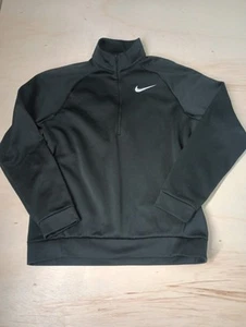 NIKE PRO Dri-Fit Pullover Top Large Unisex 1/2 Zip, Black #D - Picture 1 of 13