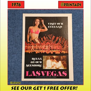 1976 Las Vegas Travel Print Ad + Free Shipping When You Buy 3 Ads! - Picture 1 of 2