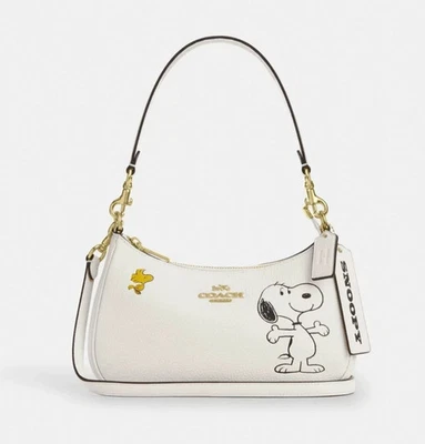 COACH x PEANUTS Teri Shoulder Bag Snoopy Chalk Multi CBJ76 Outlet NEW - Image 1 of 4