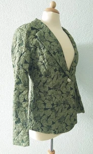 Edler Jacquard Blazer Gr. S 36 38 moosgrün floral Neu! - Bild 1 von 7