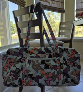 Vera Bradley Butterfly Blue Extra Large Travel Duffel - Retired Print, Huge Bag - Picture 1 of 6