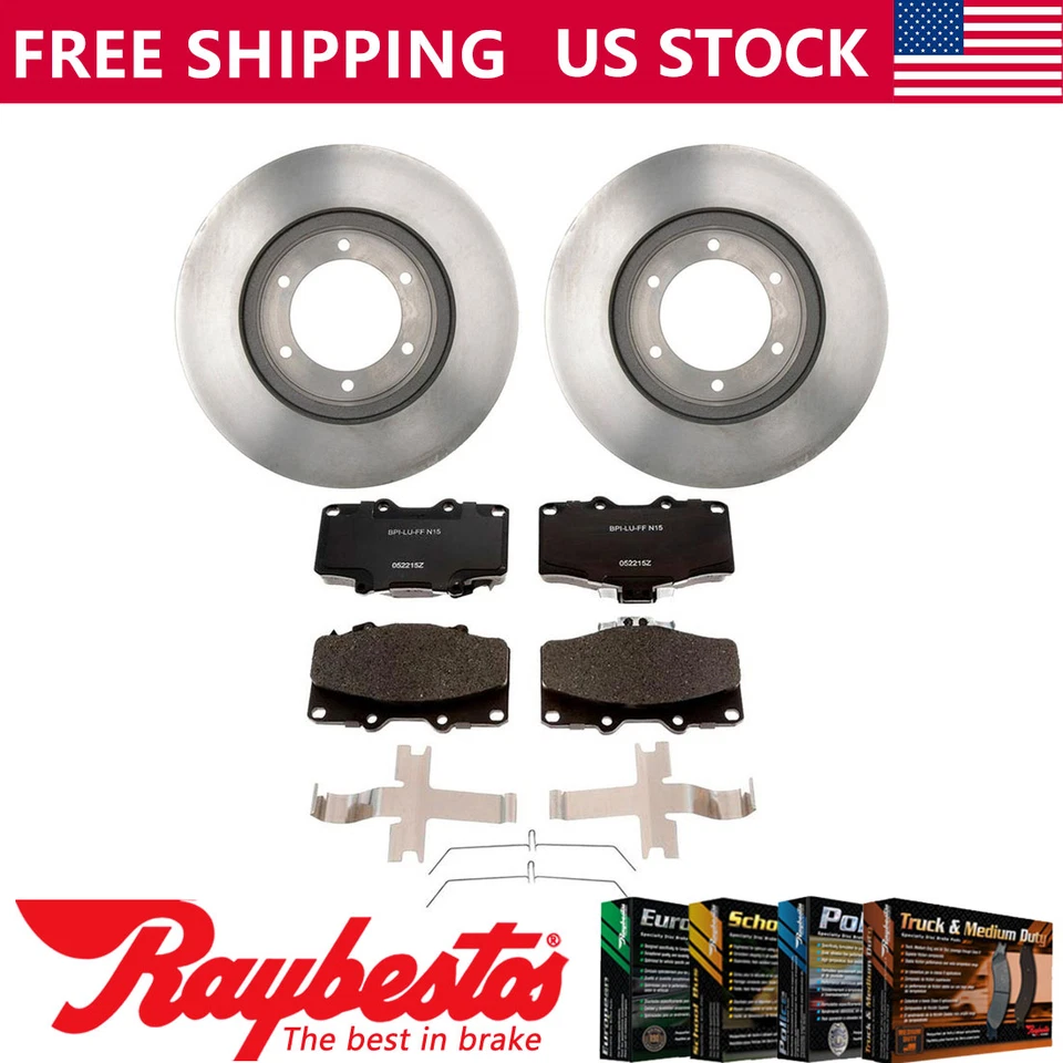 Kit de rotores de freno delanteros + pastillas de cerámica y herrajes para Toyota 4Runner 1992-1995 Foto 1 de 4