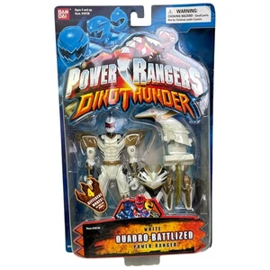 Power Rangers Dino Thunder White Quadro Battlized Ranger Figur 2003 Bandai Neu - Bild 1 von 6