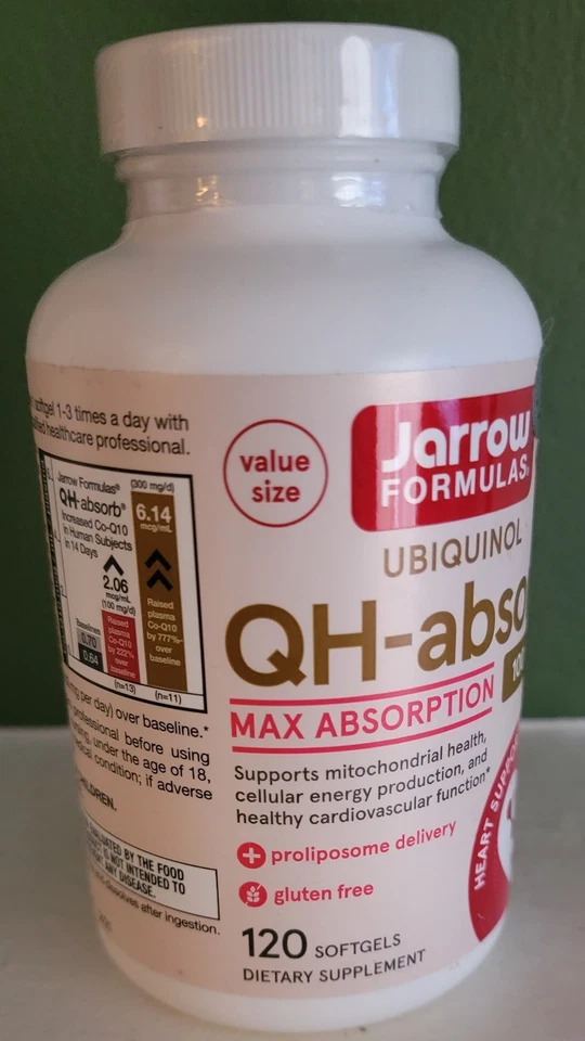 Jarrow Formulas Ubiquinol QH-absorb 100mg, 120 Softgels, Exp 1/26, FREE Shipping - Image 1 of 1