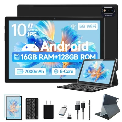 2025 Latest Android Tablet 10.1 Inch, 5G WiFi Tablets Mit 16GB RAM+128GB ROM(... - Image 1 of 4