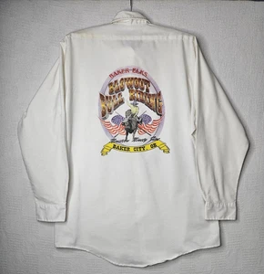Vintage 1995 Baker Elks Blowout Bull Riding Baker City Or. button down shirt USA - Picture 1 of 13