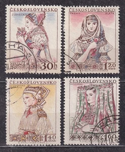 CZECHOSLOVAKIA 1956 SC#776/79 USED set, Regional Costumes (women) (II). - Imagen 1 de 1