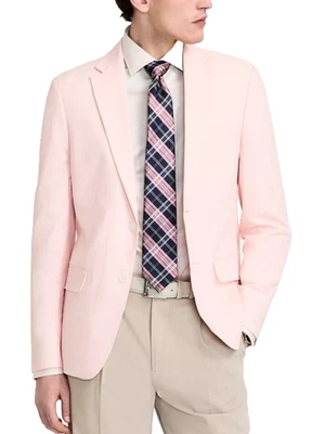 Abrigo deportivo Tommy Hilfiger para hombre talla 36R rosa lino algodón ajuste moderno nuevo sin etiquetas Foto 1 de 4