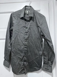 1MX Expess Herren Langarm Hemd Modern Fitted Small S Grau Grey Button Down - Bild 1 von 2