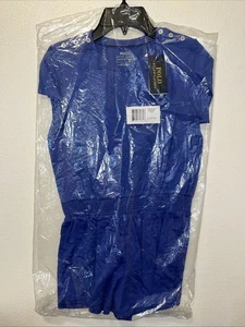 Ralph Lauren Pony Girls Classic Blue Cotton Romper (L 12-14) - Picture 1 of 6