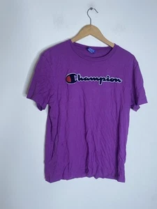 Champion T-Shirt Medium Lila Logo Spruch Stickerei Oberteil Tshirt Herren M - Bild 1 von 8