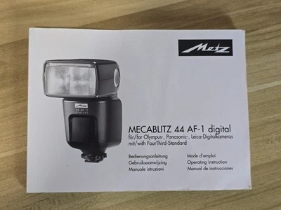 Metz Mecablitz 44 AF-1 Shoe Mount Flash Instruction Manual Booklet Only* - Image 1 of 4