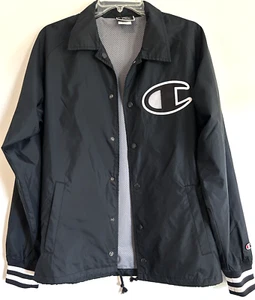 Champion Jacket Big C Chest Logo Pockets Blue Gorpcorp Sportswear Streetwear S - Picture 1 of 12