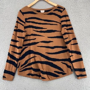 Maglione Chicos donna 1 US marrone medio testurizzato righe tigre collo a bateau maglia - Foto 1 di 10