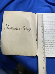 Antique Early German HANDWRITTEN Poems Katharina Ruegg Dr Benjamin Zorrilla Book - Picture 1 of 12