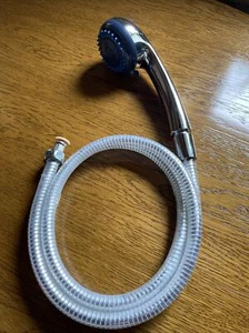 Duschkopf Duschbrause Handbrause Schlauch Silber Blau - Bild 1 von 5