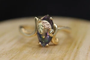 Black Hills Gold Ring. 10k Multi-Tone Mystic Topaz Black Hills Gold Statement - Picture 1 of 10