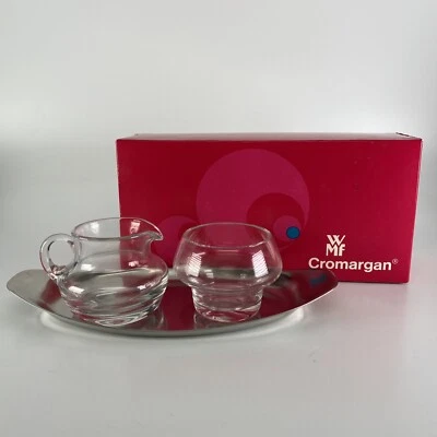 WMF CROMARGAN 3 件套奶油和糖套装德国带盒中世纪现代 #5963 — 第 1/4 张图片