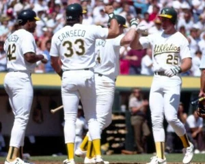 1988 MARK MCGWIRE & JOSE CANSECO & DAVE HENDERSON Oakland A's Glossy Photo 8x10 - Picture 1 of 1