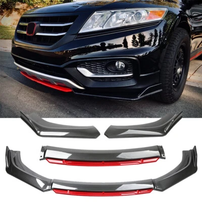 适用于本田雅阁 Crosstour 2010 - 2015 碳前保险杠唇锅分离器 美国 — 第 1/4 张图片