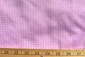 PINK & WHITE CHECKS POLYESTER FABRIC BY THE YARD 1/8" WIDE - Picture 1 of 1