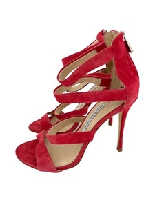 Charles David Olina Red Suede Leather Strappy Stiletto Heel Sandal Sz 7 New SH14 - Picture 1 of 12