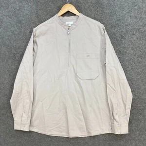 COS Shirt Mens M Medium Beige Cotton 1/4 Zip Long Sleeve Casual 54931 - Picture 1 of 10