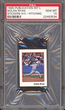 1990 Publication Int'l Stickers Hand Cut Baseball Nolan Ryan Pitching PSA 10