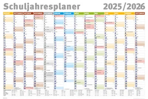 Planificador del año escolar 2025/2026 - Calendario planificador de pared - Póster Giant XXL - Talla 14 - Imagen 1 de 4