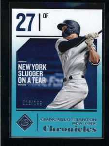 GIANCARLO STANTON 2018 PANINI CHRONICLES #8 TEAL #016/199 AJ6746 - Picture 1 of 1