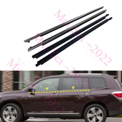 Para Toyota Highlander 2011-13 ABS enchapado ventana exterior tira climática barrido moldura  Foto 1 de 4