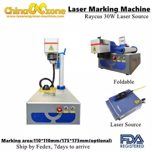 30W Raycus Fiber Laser Marking Machine Ezcad2 110*110mm/175*175mm Metal Marking - Foto 1 di 11