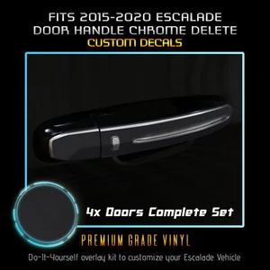 Se adapta a manija de puerta Escalade 15-20 x4 vinilo cromo eliminación apagón kit negro mate - Imagen 1 de 4