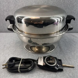 Solar Permanent ELECTRIC SKILLET Frying Pan Stainless Steel Table Chef Dome Lid - Picture 1 of 24