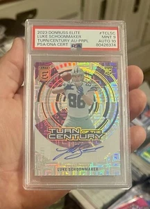 LUKE SCHOONMAKER 2023 ELITE ROOKIE TURN OF THE CENTURY Purple /10 PSA 9 Auto 10 - Picture 1 of 2
