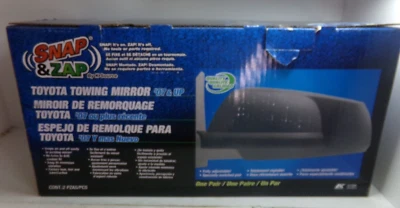 Snap & Zap Clip-on Custom Fit Towing Mirror 07-14 Toyota Tundra/08-14 Sequoia - Image 1 of 4