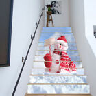 3d Snowman With Flags Self-adhesive Stair Stickers Xmas Christmas Home Decor
