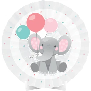 Baby Shower Party Supplies Elephant Paper Fan Centrepiece Pink Birthday Girl - Picture 1 of 1