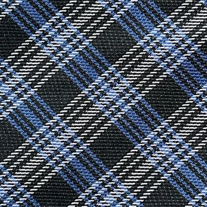 DANIEL CREMIEUX ~  MENS BLACK WHITE BLUE PLAID ~ 100% SILK BOW TIE  ~ NEW - Picture 1 of 4