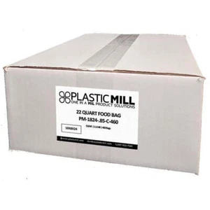 22 Quart Food Storage Bags: Clear, .85 MIL, 10x8x24, 460 Bags. - Picture 1 of 2