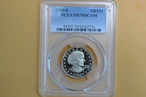1980-S SUSAN B. ANTHONY DOLLAR PCGS PR70 DCAM - Picture 1 of 4