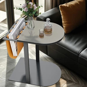 Wisfor Luxury Microfiber Saddle Leather Sofa Side Table Nightstand Magazine Rack - Picture 1 of 13