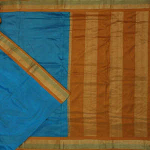 Vintage 100 % reine Seide Sarees Zari handgewebt kariert Sari Handwerk Nähen Stoff - Bild 1 von 6