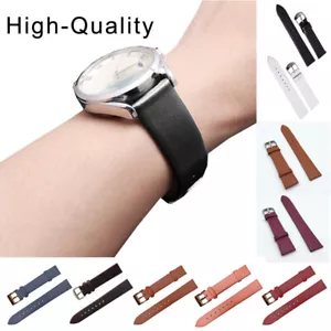 Mens Womens Watch Straps Leather Wrist Watch Band 12MM/14MM/16MM/18MM/20MM/22MM - Picture 1 of 102
