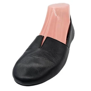 Born Damen Sebra flacher Lederslipper runde Zehenpartie Komfort Freizeit schwarz 6W - Bild 1 von 14