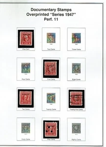 1947 U.S. Documentary O/P Series 1947 P/Set of 9 p.11 Sc#R461-Mint/Used SCARCE - Picture 1 of 4
