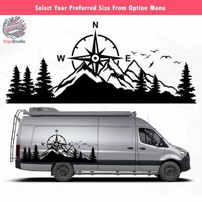 Calcomanía de vinilo Adventure Brújula diseño audaz de exploración para automóviles, casas rodantes, paredes, Foto 1 de 4