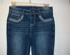 Vanilla Star Girl's 12 Rhinestones & Embroidered Front Pocket Trim Embellished - Picture 1 of 5